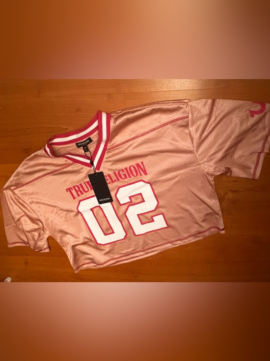 True Religion Tops - True Religion Girls' Pink Mesh '02' Cropped Jersey Top